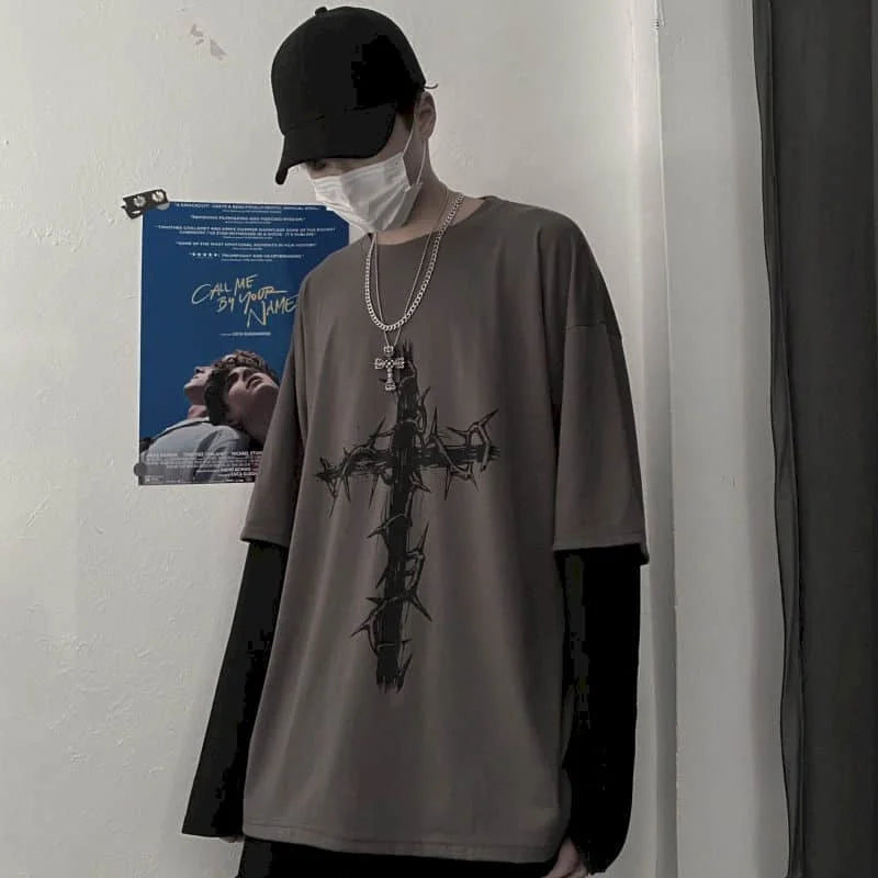 Camiseta Oversized Cruz Dark
