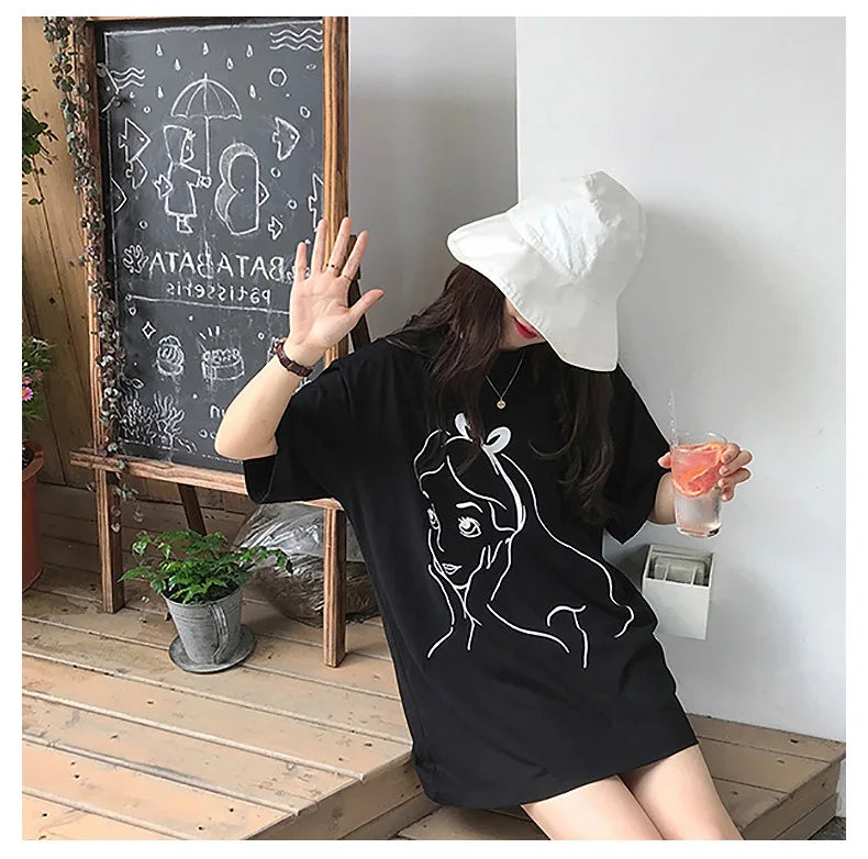 Camiseta Oversized Estampa Artística