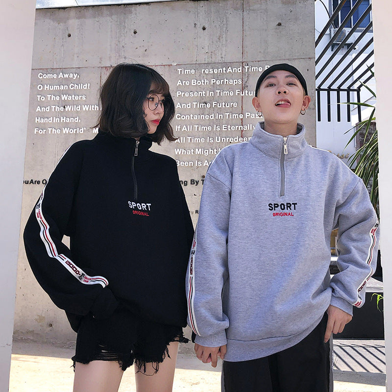 Moletom Zíper Unissex Estilo Sport