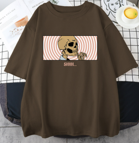 Camiseta Oversized Estampa Caveira