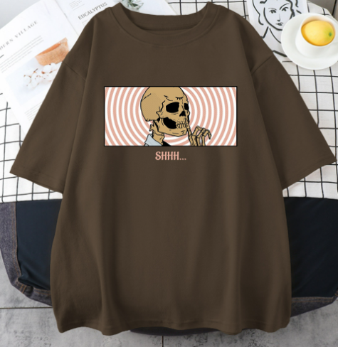 Camiseta Oversized Estampa Caveira