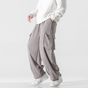 Calça Cargo Masculina Canelada com Caimento Oversized
