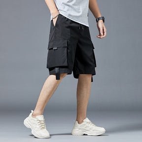 Bermuda Cargo Masculina com Bolsos Táticos e Estilo Urbano