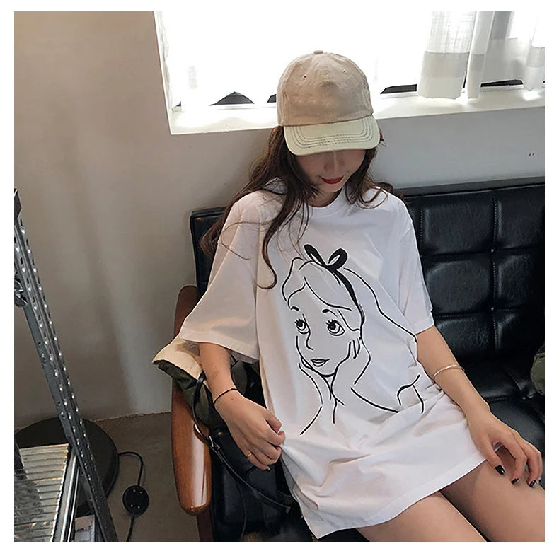 Camiseta Oversized Estampa Artística