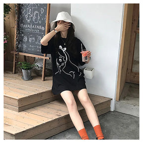 Camiseta Oversized Estampa Artística