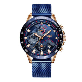 Relógio Masculino Lige Esportivo com Pulseira Mesh em Aço