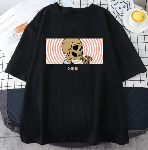 Camiseta Oversized Estampa Caveira